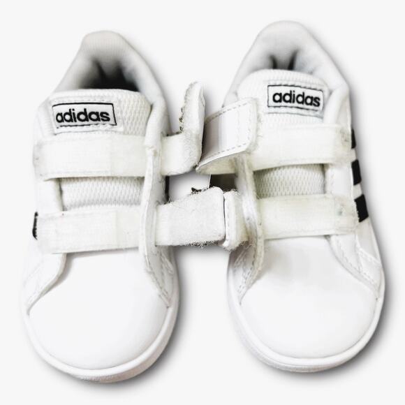 Adidas Kids White Velcro Sneakers, Size 5.5K | Comfortable & Stylish - Picture 8 of 9